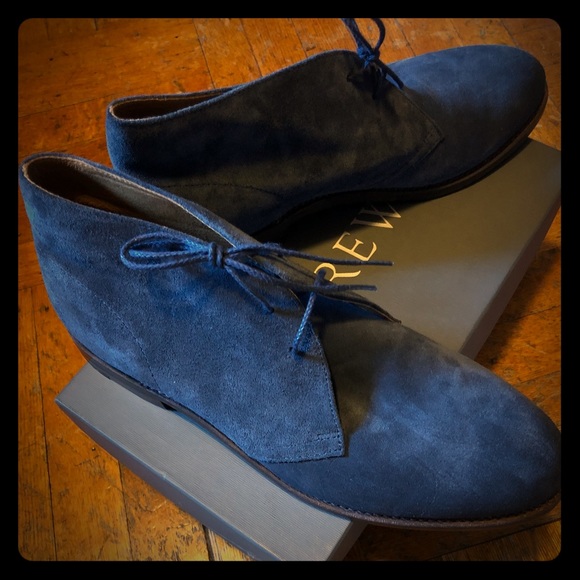 navy blue suede chukka boots
